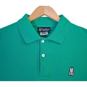 Psycho Bunny Polo Shirt Mens Large Green Pima Cotton Embroidered Logo Classic